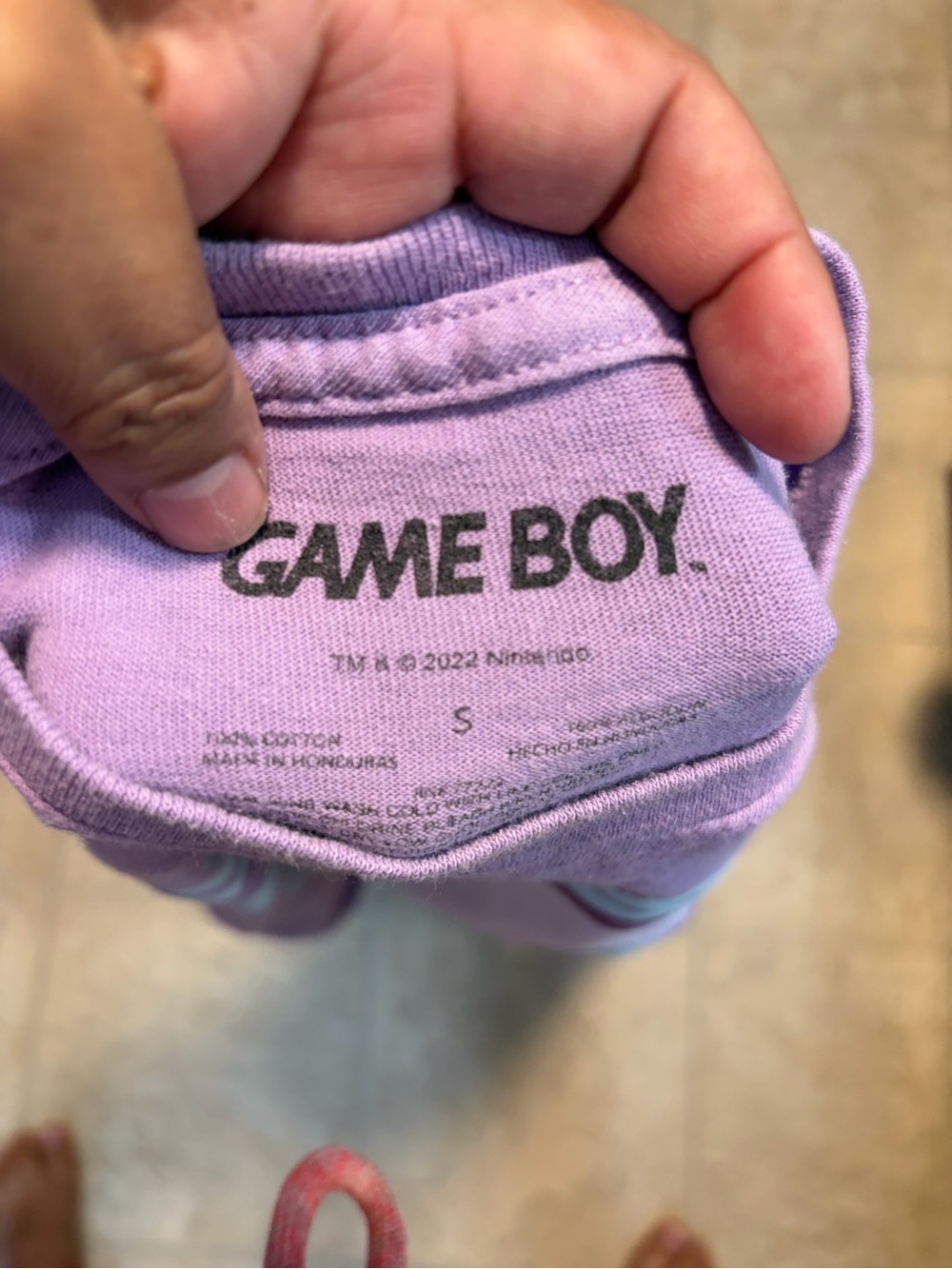 Nintendo Game Boy Graphic Tee - Lavender with Mint Print - Picture 4 of 4